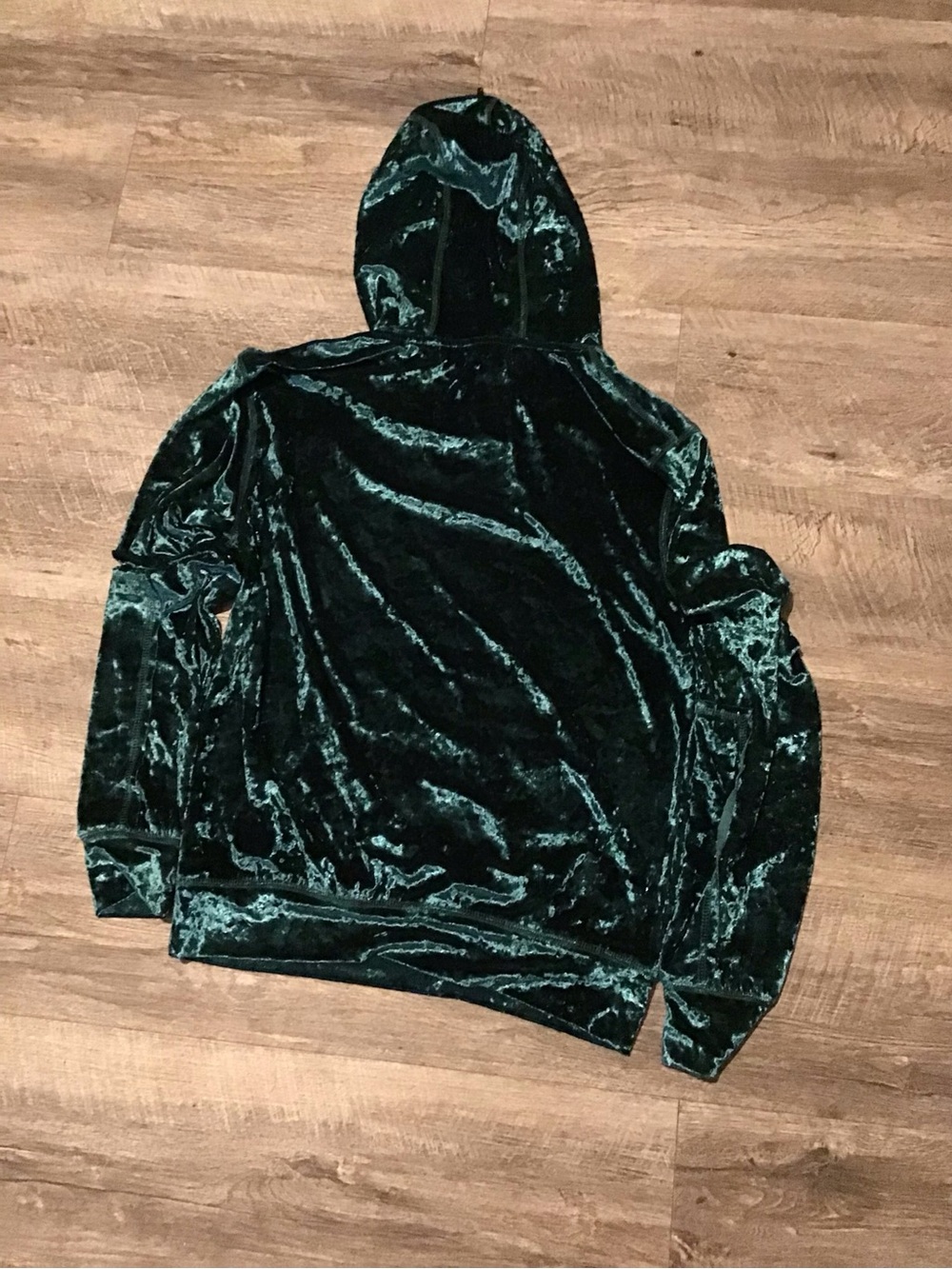 Emma & Sam Emerald Green Velvet Hoodie Sweater